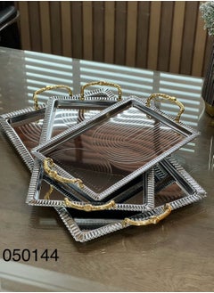 Generic 3 Pieces Steel Serving Tray Set 