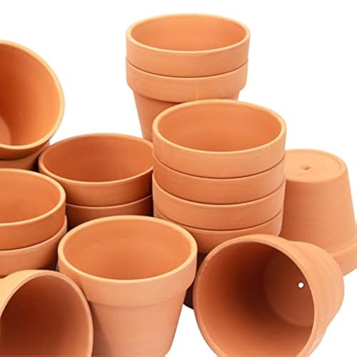 CFKJ [26 Pack] 4" Planter Nursery Pots Clay Pots Terracotta Pot Clay Ceramic Pottery Planter Cactus Flower Pots Succulent Nursery Pots Garden Terra Cotta Pots with Drainage Hole (4") - Image 1