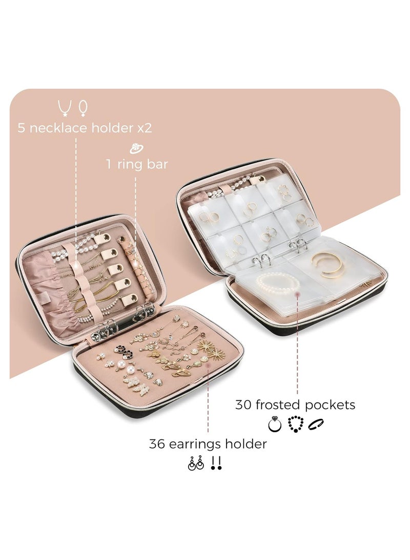 Procase Jewelry Organizer Case with Transparent Pockets, Zippered Pocket Bag for Earrings, Necklaces, Bracelets, and Accessories for Easy Travel, Comfortable and Easy-to-Use Design - Image 4