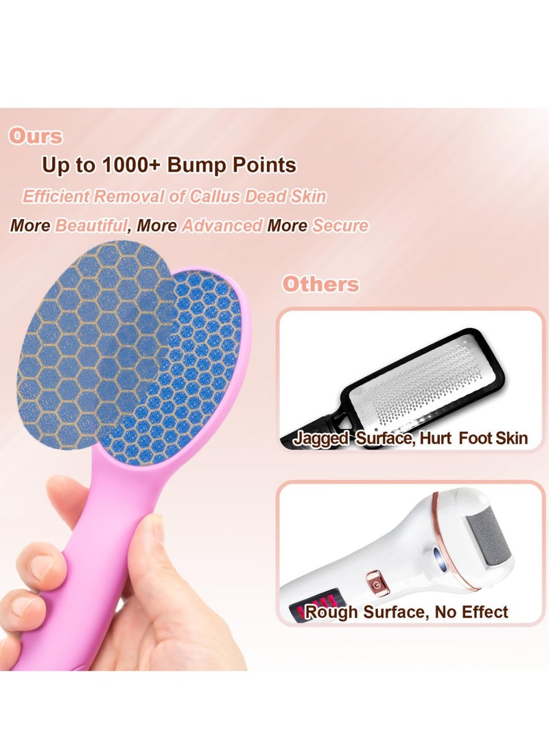 2 in 1 Foot Scrub with Nail Clipper, Feet Hard Skin Remover, Nano-Glass Foot Files, Foot Rasp for Hardu0026dead Skin Foot Care (Pink) - Image 4