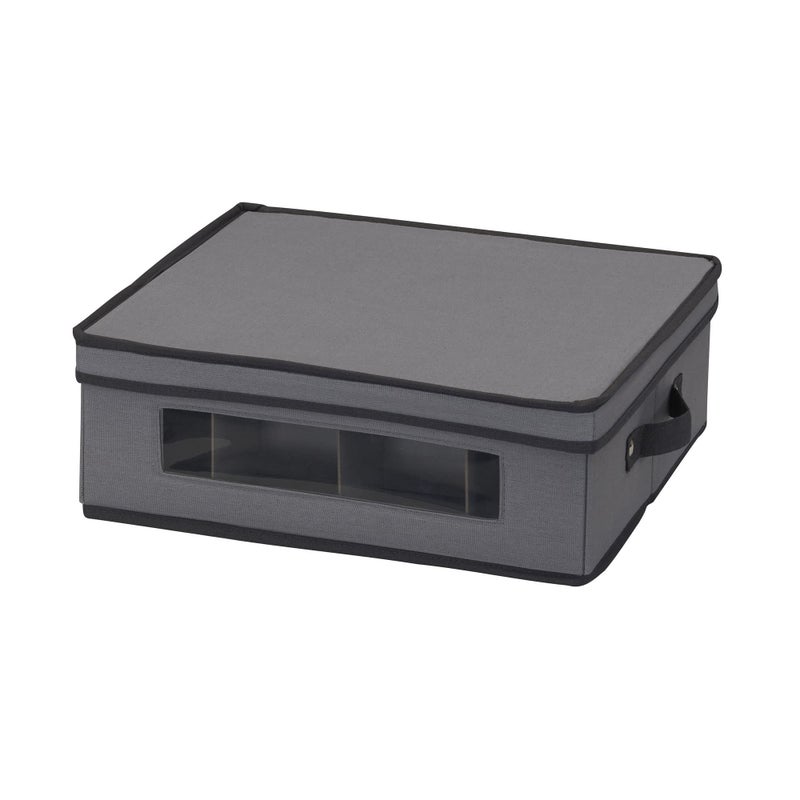 Household Essentials Household Essentials Gray China Box with Lid Holds 12 Cups 