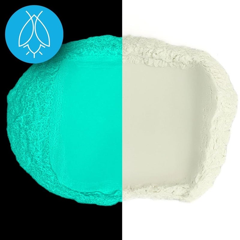 Art 'N Glow Glow in The Dark Pigment Powder - Neutral and Fluorescent Color for Art Painting, Fine Art, Nail Art Paint, and DIY Crafts - Long Lasting 10+ Color Options - Neutral Aqua - (1 Ounce) - Image 3