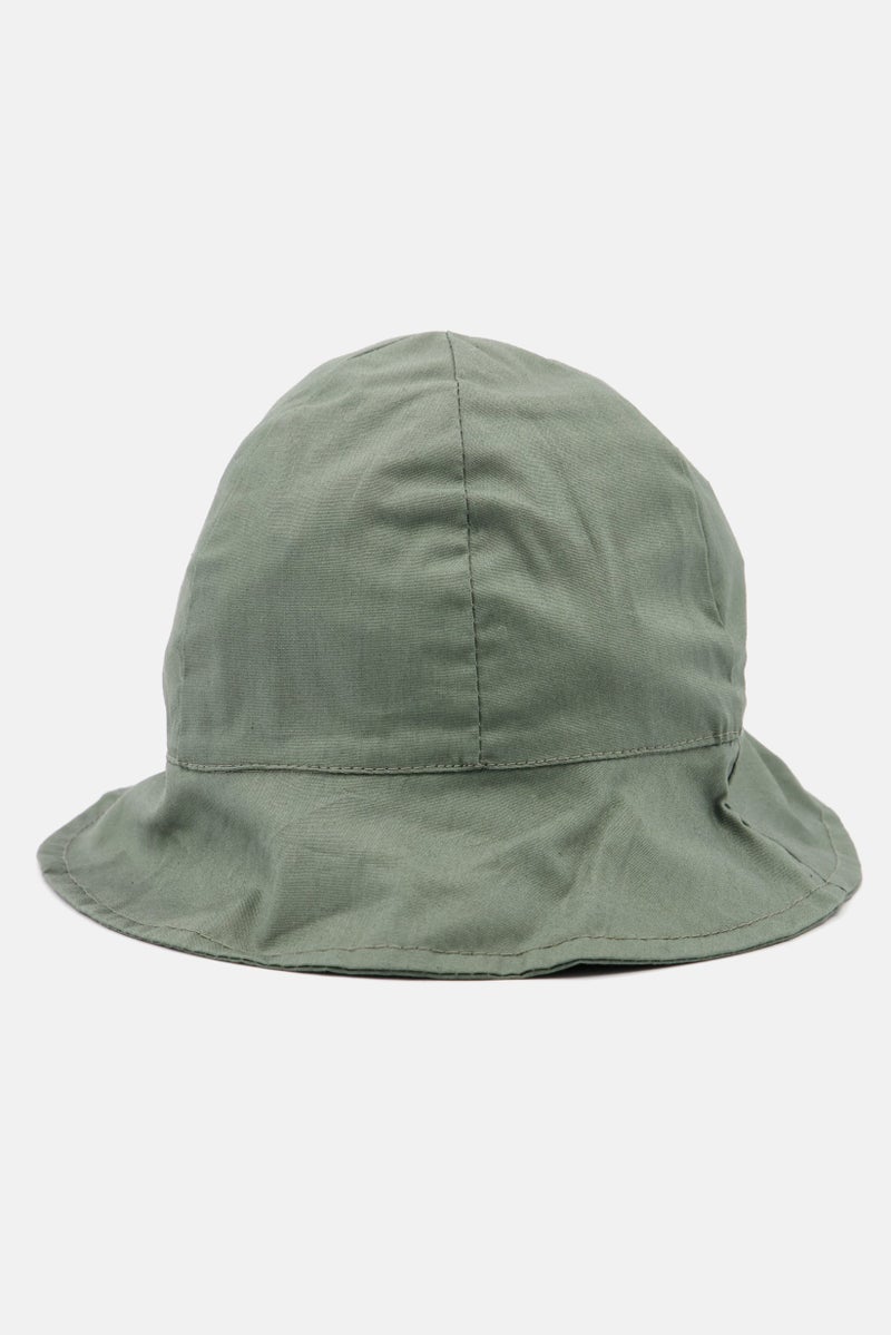NAME IT Toddlers Girl Plain Bucket Hat, Dark Olive - Image 1