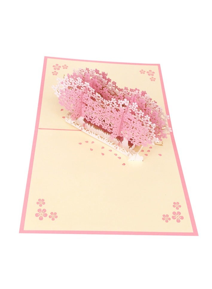 Generic 3d three-dimensional paper carving greeting card Creative gift three-dimensional cherry tree card 