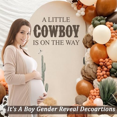SANDOO A Little Cowboy Is On The Way Baby Shower Decal Peel and Stick - Cowboy Baby Shower Decorations,Country Western Cowboy Party Decorations for Backdrop,It Is A Boy Gender Reveal Sticker for Baby Boy - Image 4