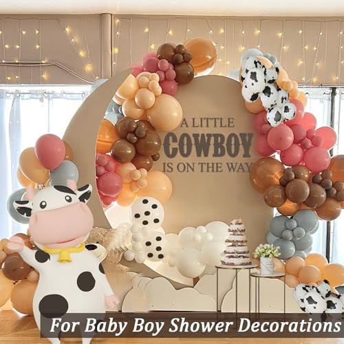 SANDOO A Little Cowboy Is On The Way Baby Shower Decal Peel and Stick - Cowboy Baby Shower Decorations,Country Western Cowboy Party Decorations for Backdrop,It Is A Boy Gender Reveal Sticker for Baby Boy - Image 3