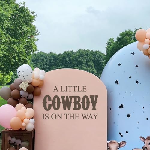 SANDOO A Little Cowboy Is On The Way Baby Shower Decal Peel and Stick - Cowboy Baby Shower Decorations,Country Western Cowboy Party Decorations for Backdrop,It Is A Boy Gender Reveal Sticker for Baby Boy - Image 5