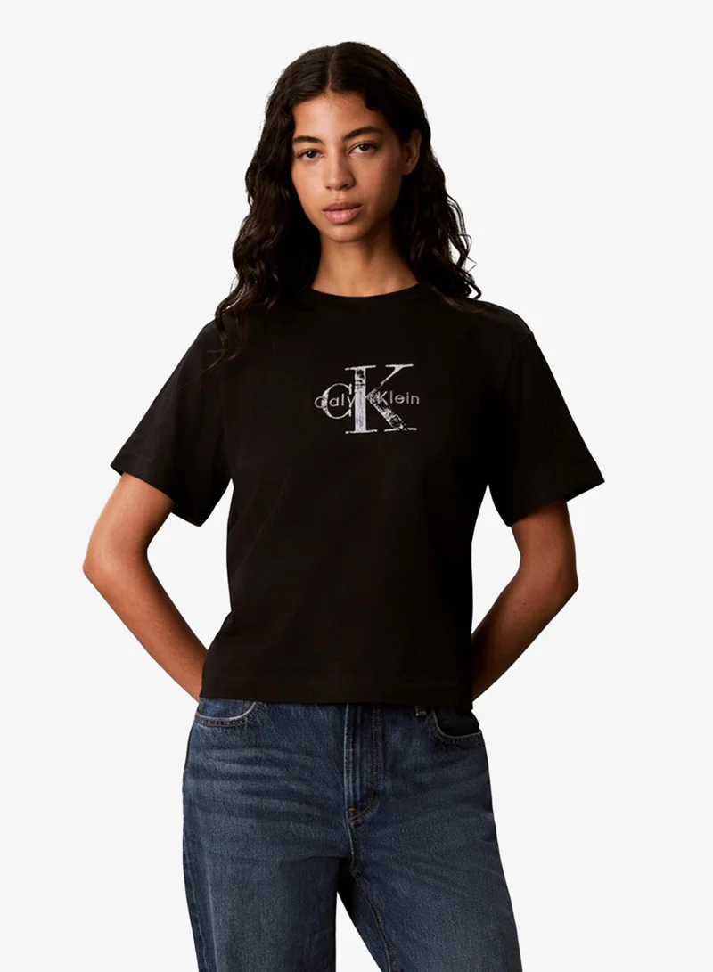 Calvin Klein Jeans Distressed Monologo Boxy T-Shirt