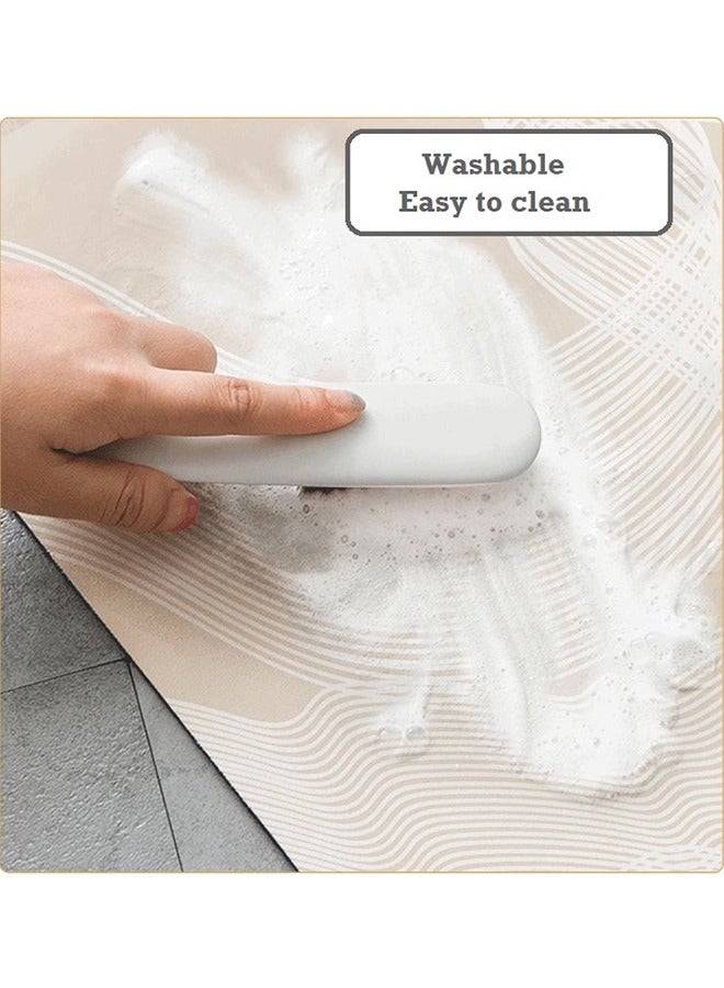 Aikenn Bathroom Mats Anti-Slip Absorbent Floor Mats Non-Slip Carpet Rubber Kitchen Sink Floor Door Mats Quick Dry Non-Slip Absorbent Washable Comfortable Room Toilet Mats Waterproof Carpet Set Elegant Shower Stool Mat  - Image 4