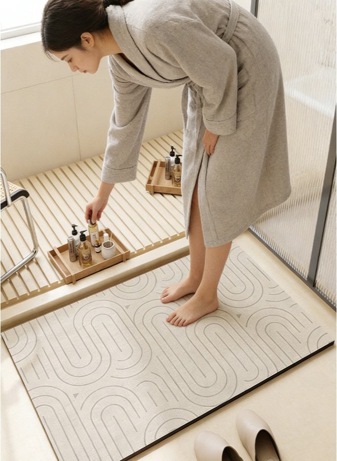 Bathroom Mats Absorbent Bath Mat Anti-Slip Floor Mats Non-Slip Carpet Rubber Kitchen Sink Mats Quick Dry Non-Slip Absorbent Washable Comfortable Room Toilet Mats Waterproof Carpet Set Elegant Shower Stool Mat - view 2