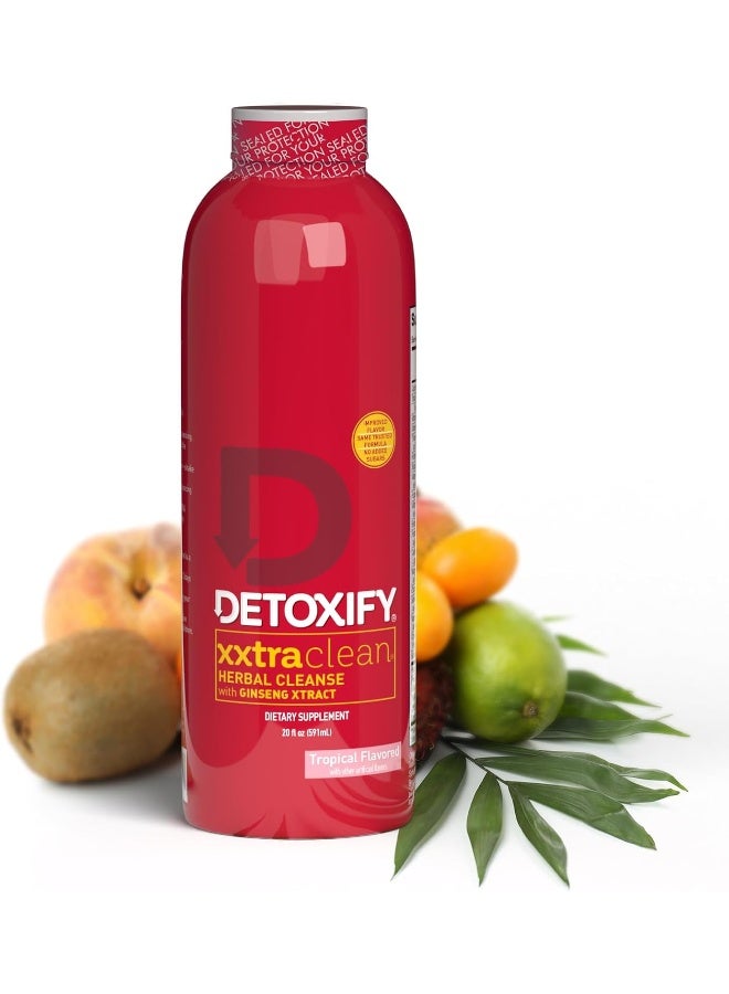 Detoxify Xxtra Clean Herbal Tropical Fruit Flavor 20 Oz Professionally Formulated Extra Strength Herbal Detox Drink Enhanced With Ginseng Extract & Milk Thistle Extract - Image 1