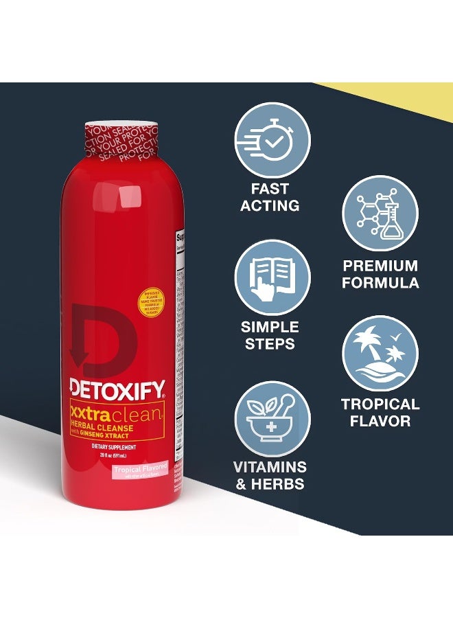 Detoxify Xxtra Clean Herbal Tropical Fruit Flavor 20 Oz Professionally Formulated Extra Strength Herbal Detox Drink Enhanced With Ginseng Extract & Milk Thistle Extract - Image 5