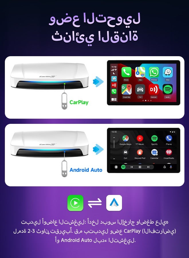 Carlinkit UHD CarPlay Android Auto AIBox HDMI Output Android 13 Snapdragon6225 8GB+128GB GPS YouTube Netflix IPTV System - Image 5