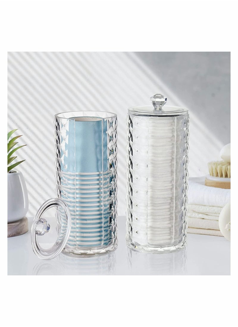 SYOSI Acrylic Bathroom Cup Dispenser Mouthwash Holder for 3oz to 4oz Disposable Paper Cups Clear Diamond Pattern with Lid for Mouthwash Cups Storage Vanity Makeup Organizer  - Image 4
