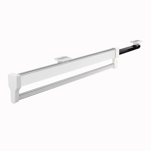 MAFAGE Pull Out Closet Valet Rod, Adjustable Sliding Heavy Duty Steel Top Mounted Clothes Storage Hanger Rail for Closet Wardrobe (347mm/13.7inch) - Image 1