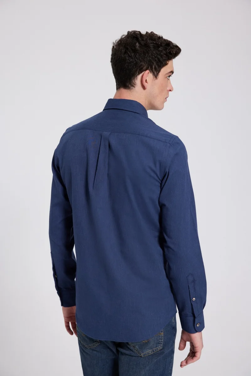 دي أس دامات Slim Fit Indigo Dobby Shirt 9HC02PH04326M
