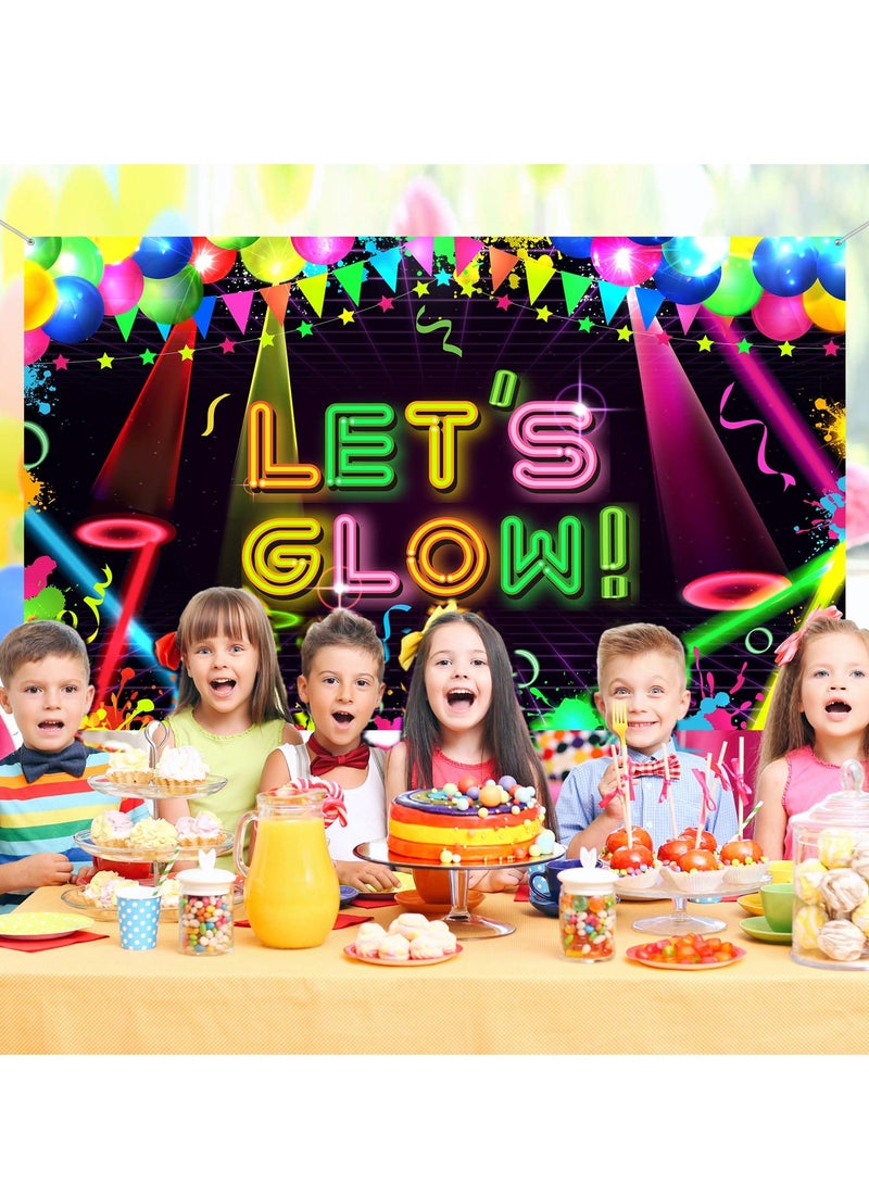 Excefore لوازم تزيين حفلة ديسكو، قماش خلفية حفلة نيون المتلألئة، خلفية حفلة عيد ميلاد، تزيين حفلة عيد ميلاد بنمط نيون للحفلة، 5.9 × 3.6 قدم - Image 5