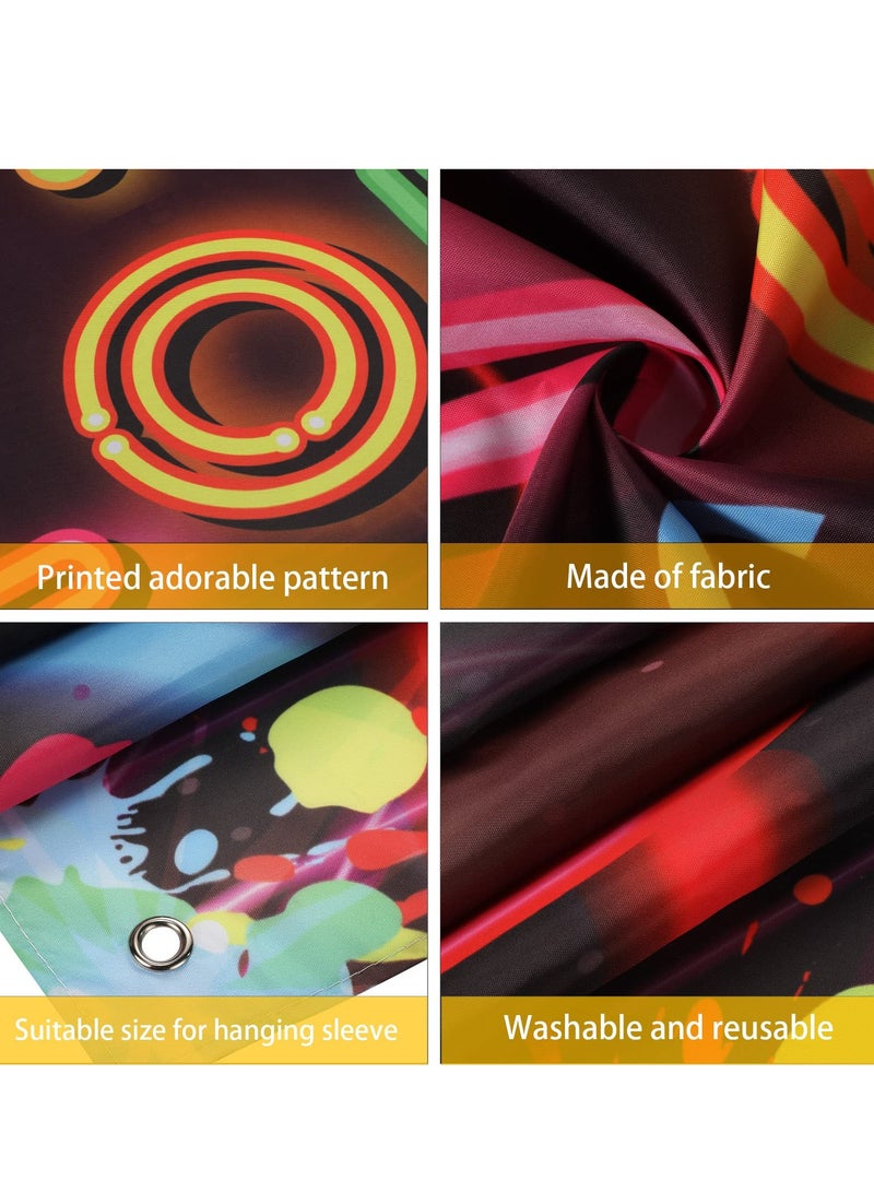 Excefore لوازم تزيين حفلة ديسكو، قماش خلفية حفلة نيون المتلألئة، خلفية حفلة عيد ميلاد، تزيين حفلة عيد ميلاد بنمط نيون للحفلة، 5.9 × 3.6 قدم - Image 4