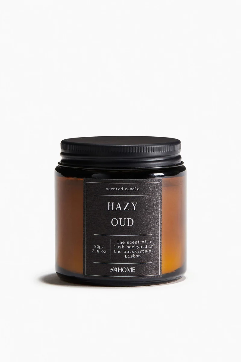 اتش اند ام Small scented candle in glass holder