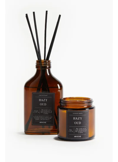 اتش اند ام Small scented candle in glass holder