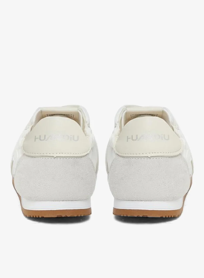 Styli Active White Retro Lace Up Sneakers for Women | Best Price UAE