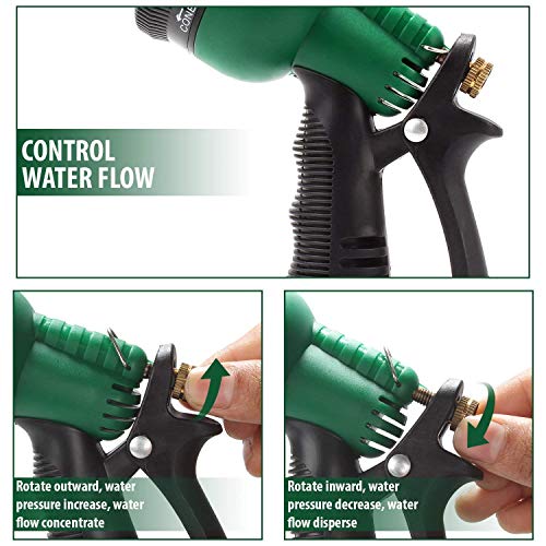 Sakoraware Garden Hose Nozzle Spray Gun Water Sprinkler with 8 Adjustable Watering Patterns- Suitable for Watering Lawn and Garden Car Bike Pets Cleaning– (Black and Green) - Image 3