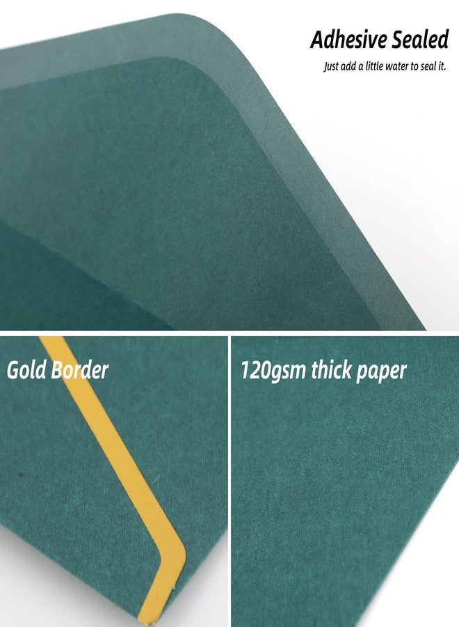 ARPOVIST 30 Pack #10 Business Envelopes with Gold Border V-Flap and 30 Pcs Stickers, 4 1/8 x 9 1/2 Inches Dark Green Self Seal Standard Envelopes for Office Letters Checks Invoices Invitation Wedding - Image 3