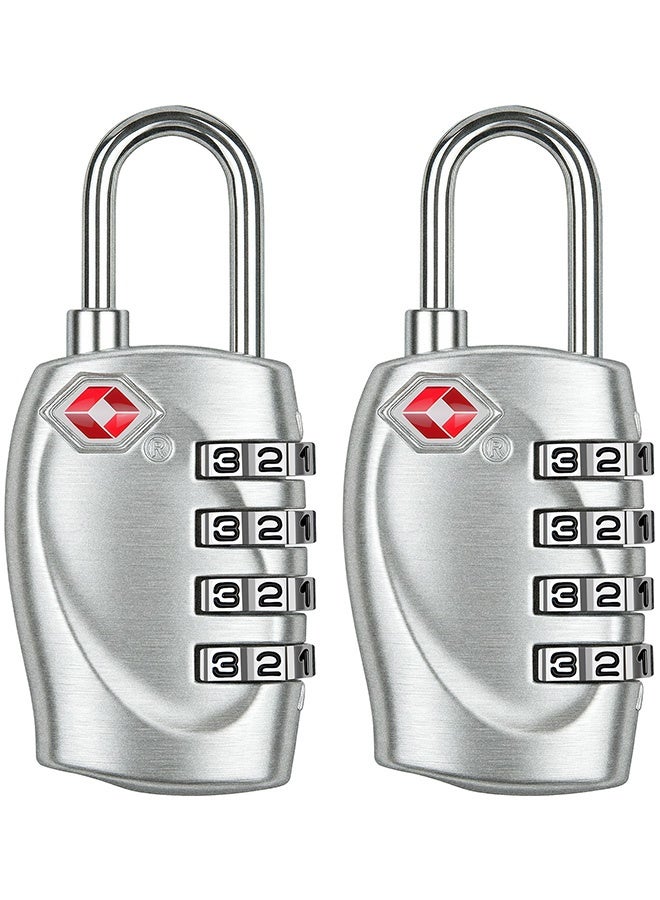 بشكل مختصر [عبوة من قطعتين] أقفال أمتعة معتمدة من إدارة أمن النقل (TSA)، قفل بأربعة أرقام مع هيكل من السبائك المعدنية، قفل TSA لحقائب السفر، حقائب السفر، الخزائن، الصالات الرياضية، أقفال الدراجات أو غيرها - Image 1