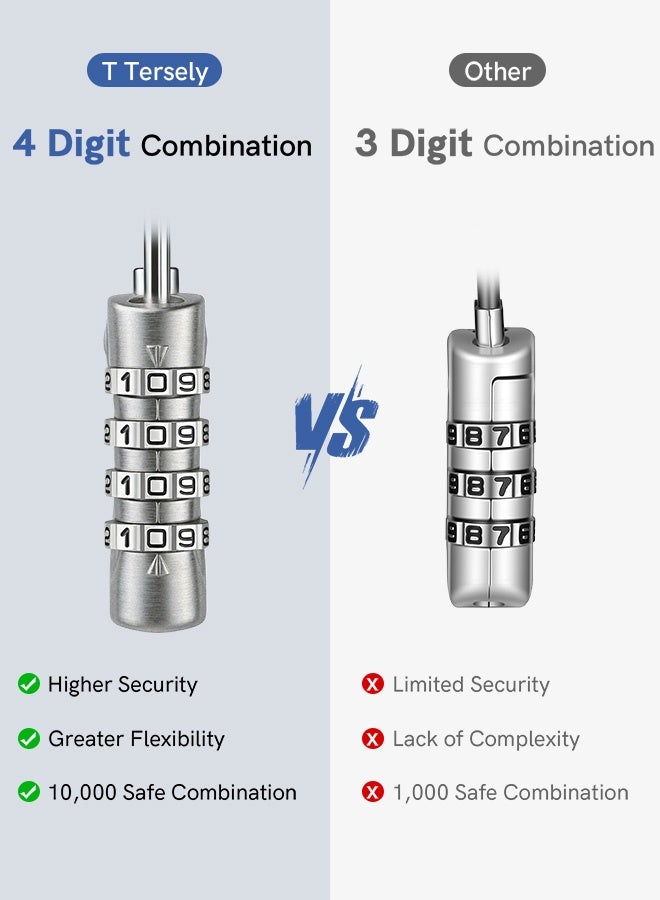 بشكل مختصر [عبوة من قطعتين] أقفال أمتعة معتمدة من إدارة أمن النقل (TSA)، قفل بأربعة أرقام مع هيكل من السبائك المعدنية، قفل TSA لحقائب السفر، حقائب السفر، الخزائن، الصالات الرياضية، أقفال الدراجات أو غيرها - Image 4