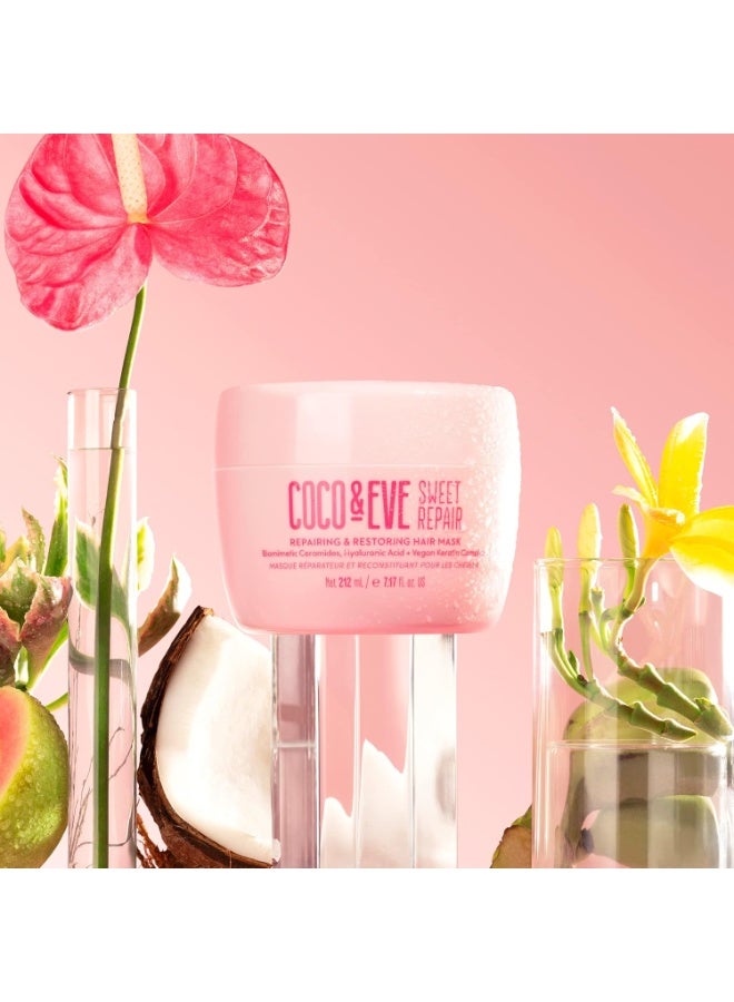 COCO & EVE Coco & Eve Sweet Repair Repairing and Restoring Hair Mask. 85% stronger hair, reduce hair damage by 65%. Biomimetic Ceramides, Hyaluronic Acid, Vegan Keratin. Increase Hydration & Shine. - Image 2