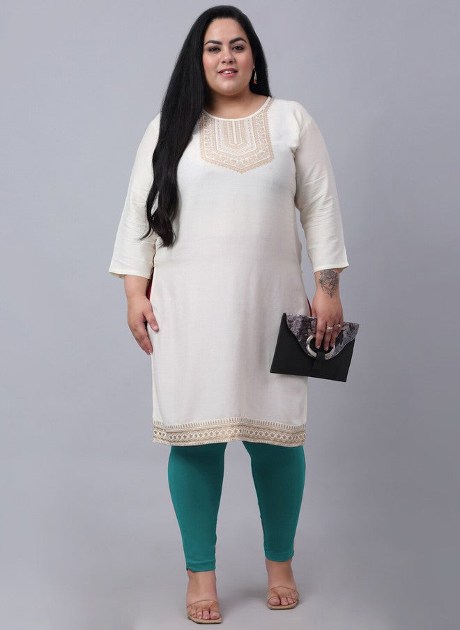 Trend Level Women Plus Size Super Easy Wash Regular Fit Cotton Cigarette Trousers - Image 4