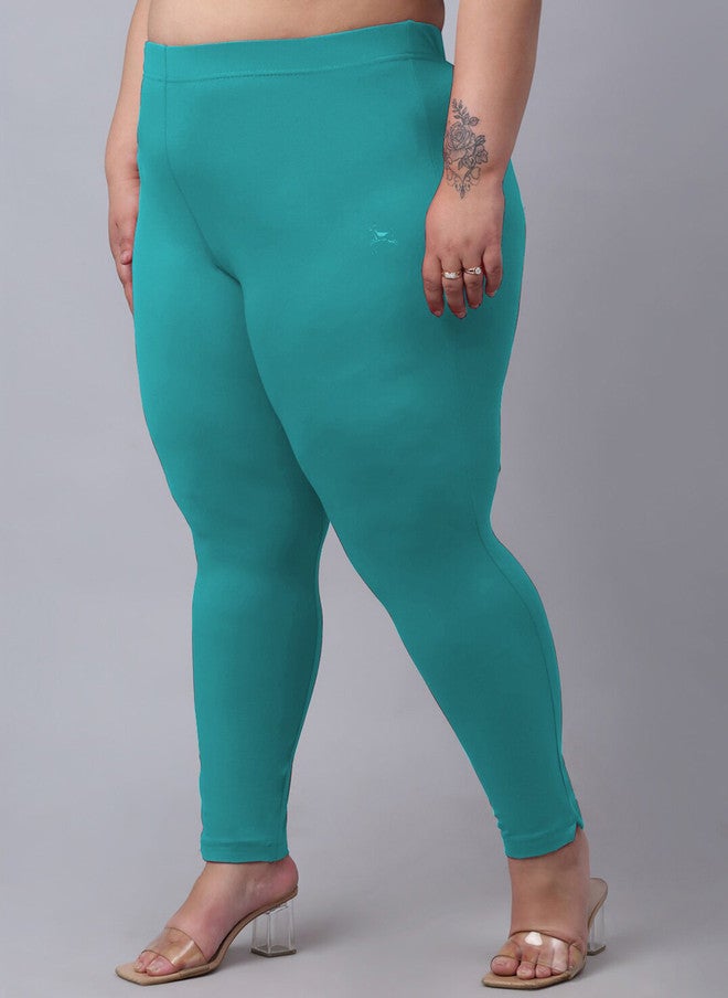 Trend Level Women Plus Size Super Easy Wash Regular Fit Cotton Cigarette Trousers - Image 2