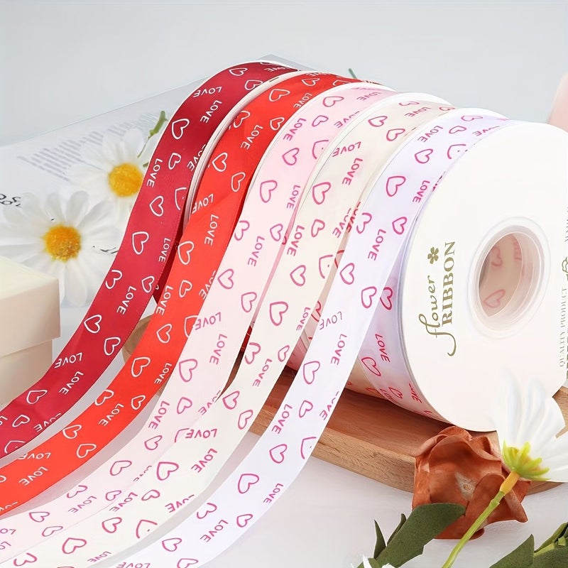 1181 Foot Love Print Ribbon Claret Suitable For Valentine Day Cake Wrapping DIY Bow Gift Wrapping And Bouquet Decoration - Image 2