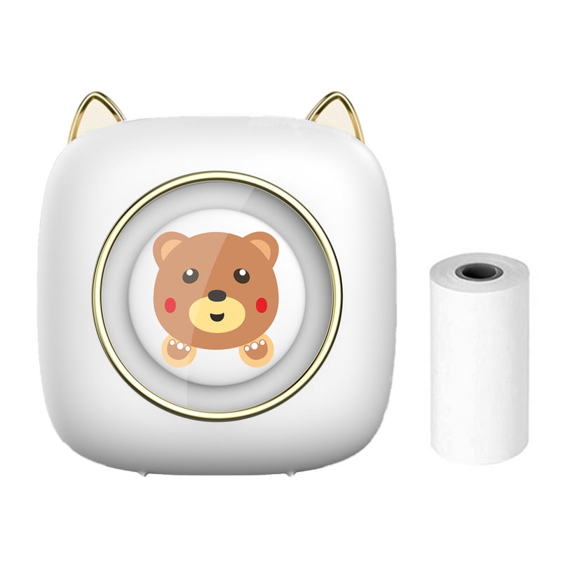 Mini Pocket Printer Portable Thermal Printer Wireless BT Connection 203DPI for Picture Label DIY Handcraft List Meno Notes Journal Receipt Paper Instant Sticker with 1 Roll Thermal Paper 57x25mm Gift - Image 1