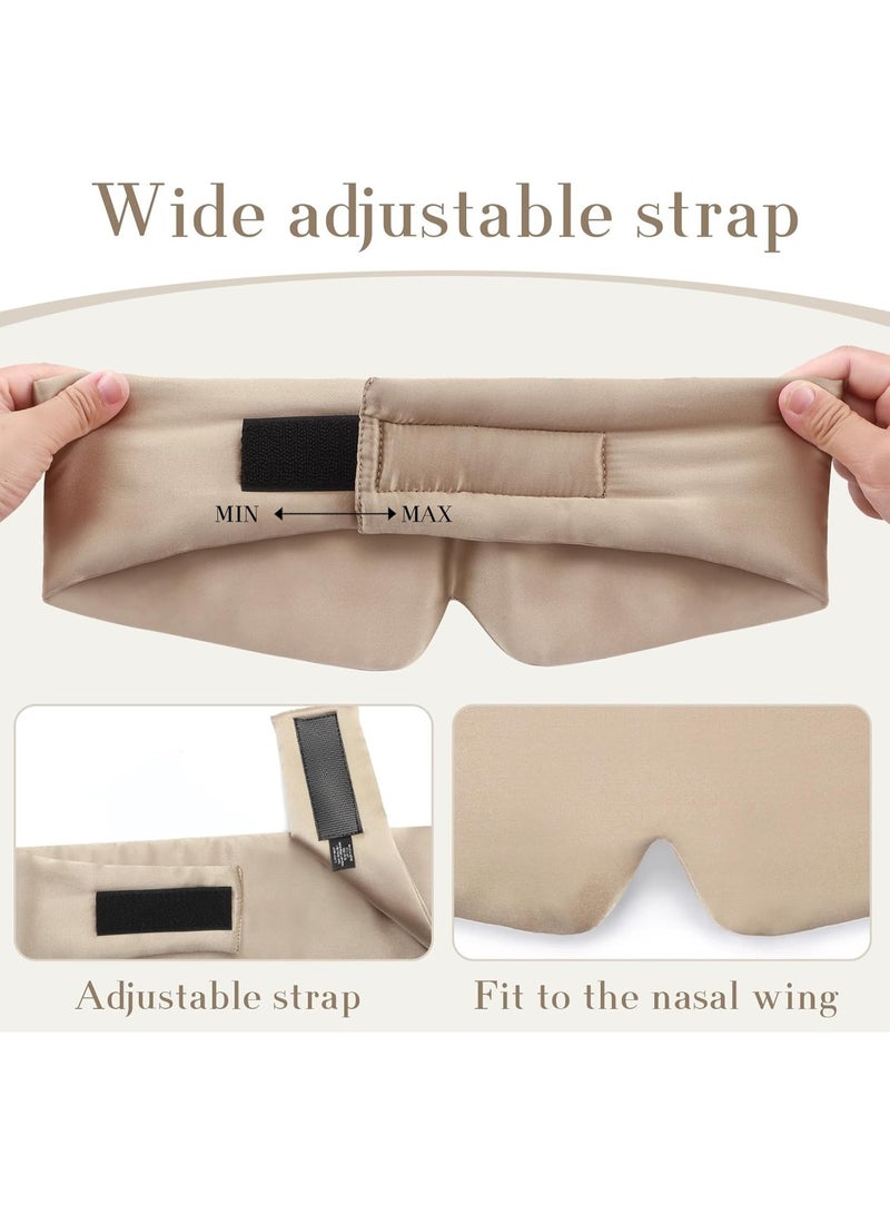 قناع نوم من حرير التوت للنساء والرجال مع رباط قابل للتعديل، لقيلولة النوم على الجنب، قناع نوم معتم للسفر والراحة والمكتب - Image 4