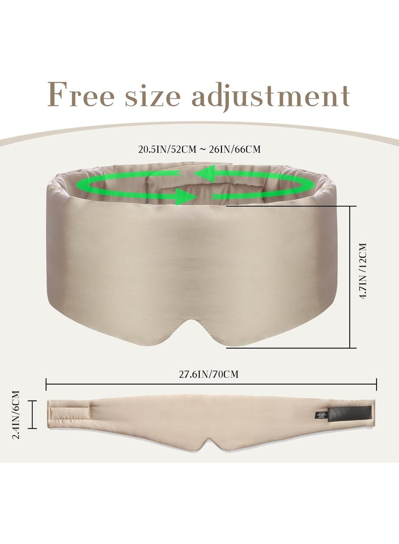 قناع نوم من حرير التوت للنساء والرجال مع رباط قابل للتعديل، لقيلولة النوم على الجنب، قناع نوم معتم للسفر والراحة والمكتب - Image 5