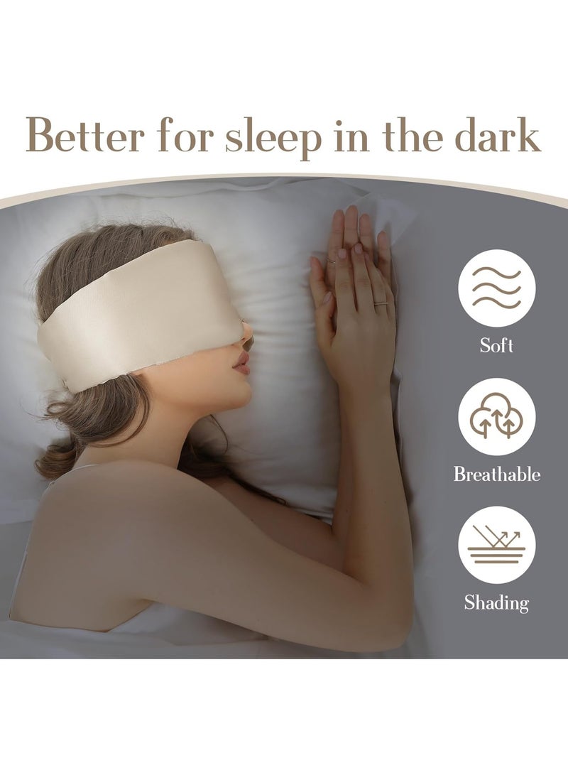 قناع نوم من حرير التوت للنساء والرجال مع رباط قابل للتعديل، لقيلولة النوم على الجنب، قناع نوم معتم للسفر والراحة والمكتب - Image 2