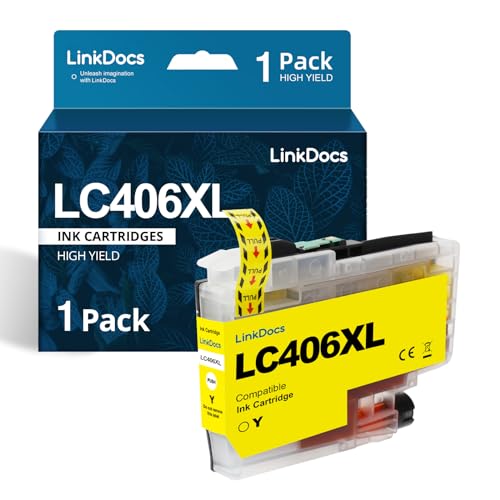 LinkDocs LC406XL Yellow Compatible Ink Cartridges Replacement for Brother LC406 LC406XL Y to use with Brother MFC-J4535DW MFC-J4345DW MFC-J4335DW MFC-J5855DW MFC-J5955DW MFC-J6555DW Printer - Image 1
