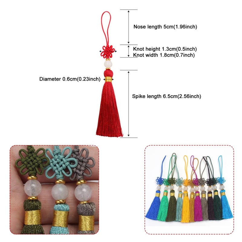 FZBNSRKO 20 Pcs Small Craft Tassels,Mini Tassel with Beads,4.5" Inch Assorted Colors Tassels for Jewelry Making Crafts DIY Earring Bookmark Supplies - Image 2