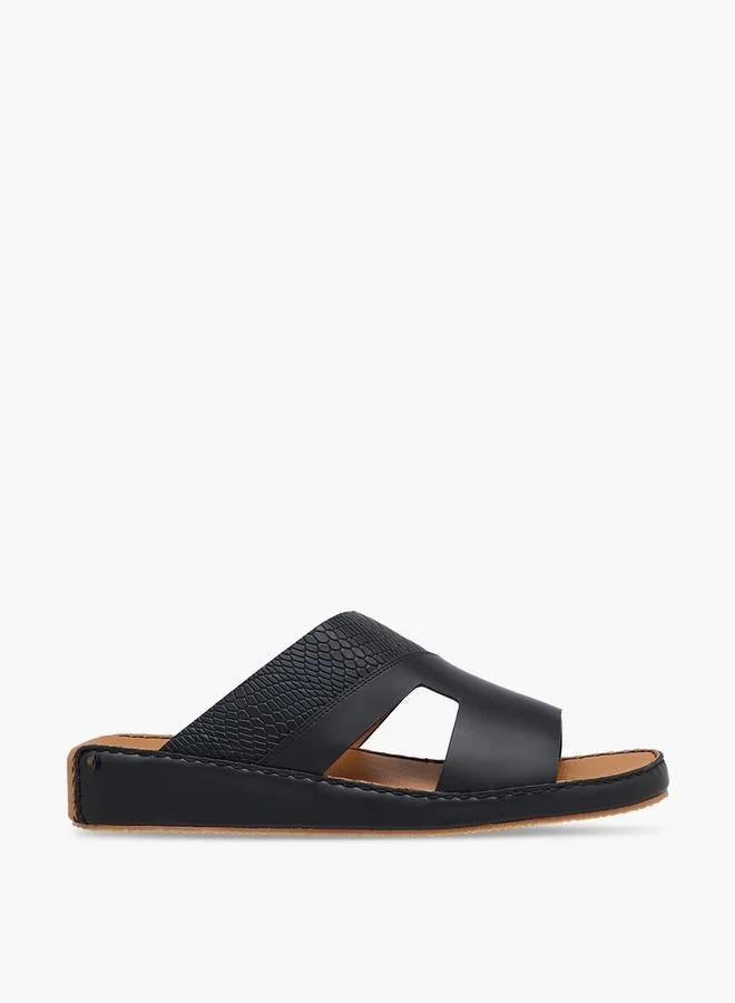DUCHINI Men Textured Leather Arabic Sandals