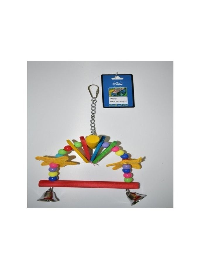 Natural And Clean D Shape Bird Toy With Bell 30.5x15cm