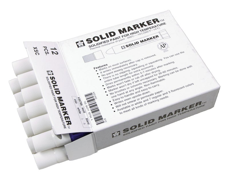 SAKURA SOLID MARKER Sakura Solidified Paint Solid Marker, White (Box of 12),XSC-50 - Image 1