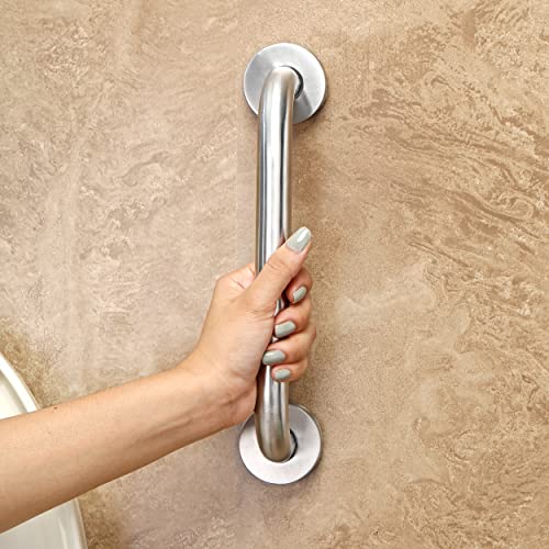 FORTUNE Stainless Steel Grab Bar for Bathroom & Bathtub Wall Mounted Safety Hand Support Rail Matt Finish - Balance Handle - Towel Bar - (12 Inch, Pack of 2) - Image 3