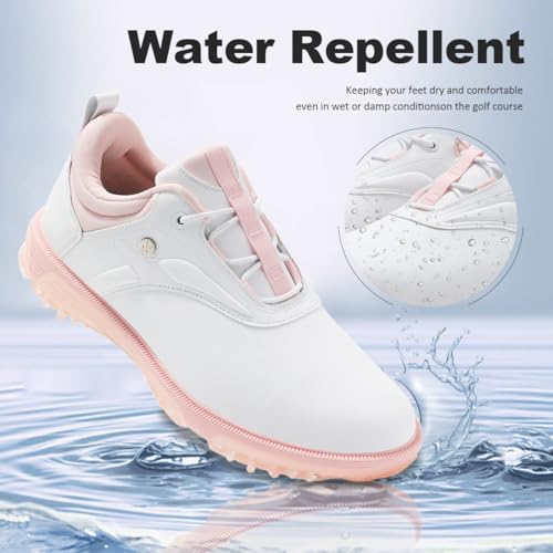 ULTIANT Women Golf Shoes Waterproof Spikeless Indoor Golf Sneakers Outdoor Non-Slip Sport Size 5-10(Pink,36) - Image 5