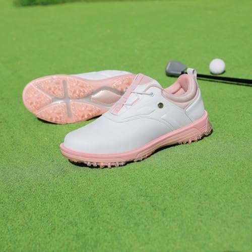 ULTIANT Women Golf Shoes Waterproof Spikeless Indoor Golf Sneakers Outdoor Non-Slip Sport Size 5-10(Pink,36) - Image 2