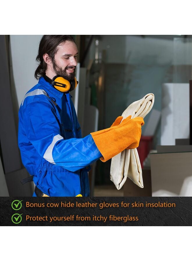 2 Pcs Fire Blanket, 4 Ft X 6 Ft Welding Blanket, Fire Retardant Insulation Blanket Set with Hand Protection Gloves, Heavy-Duty Fiberglass Blanket, Hanging Welding Curtain - Image 5