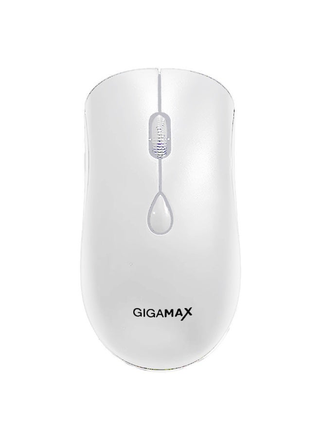 جيجاماكس ماوس مكتب لاسلكي، G-1100، 1600 نقطة في البوصة، ماوس عملي مع 3 أوضاع اتصال، سلكي، بلوتوث ولاسلكي 2.4 جيجا، 4 أزرار ماكرو، بطارية قابلة لإعادة الشحن تدوم طويلاً لأجهزة الكمبيوتر الشخصية/الماك/الكمبيوتر المحمول - أبيض - Image 4
