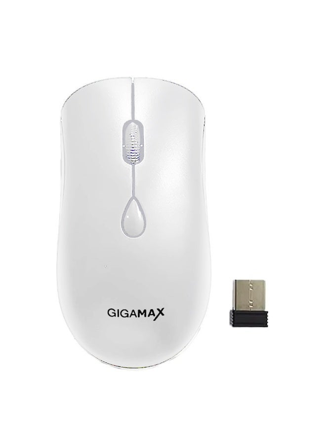 جيجاماكس ماوس مكتب لاسلكي، G-1100، 1600 نقطة في البوصة، ماوس عملي مع 3 أوضاع اتصال، سلكي، بلوتوث ولاسلكي 2.4 جيجا، 4 أزرار ماكرو، بطارية قابلة لإعادة الشحن تدوم طويلاً لأجهزة الكمبيوتر الشخصية/الماك/الكمبيوتر المحمول - أبيض - Image 1