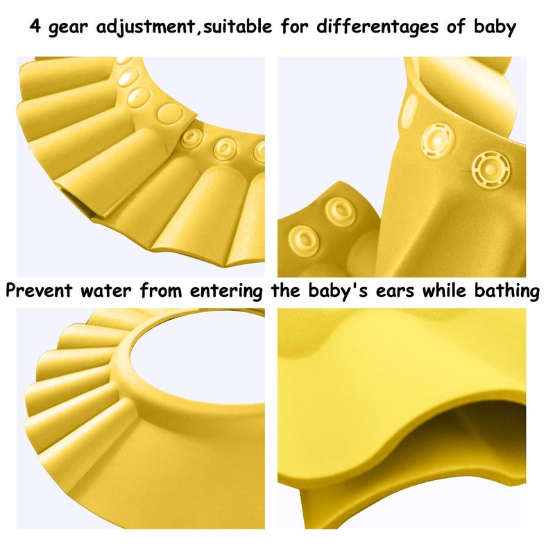 Gimilife (Yellow) - Baby Shower Cap, Baby Bath Visor Baby Shower Head Protector Hat Shampoo Bath Shower Wash Hair Shield Cap Bathing Shampoo Shower Protection Hat for Baby Bathroom Safety (Yellow) - Image 5