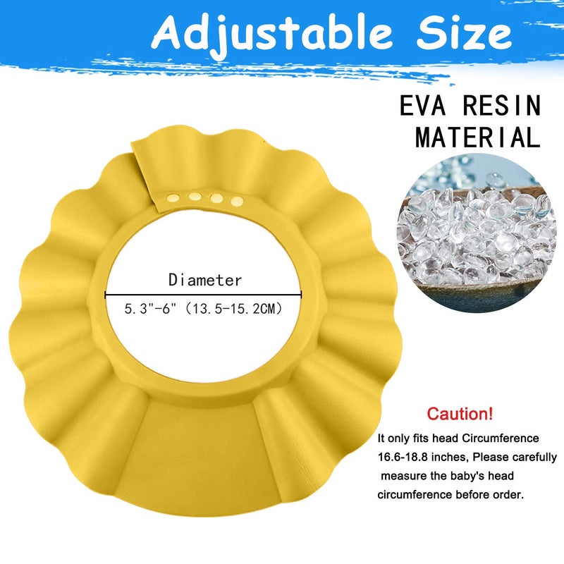 Gimilife (Yellow) - Baby Shower Cap, Baby Bath Visor Baby Shower Head Protector Hat Shampoo Bath Shower Wash Hair Shield Cap Bathing Shampoo Shower Protection Hat for Baby Bathroom Safety (Yellow) - Image 4